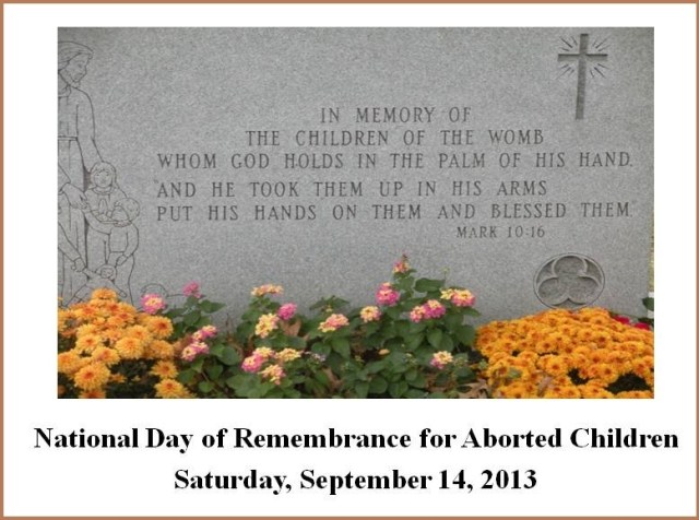 National Day of Remembrance for Aborted Children (eligelavida)